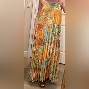 Vibrant Floral Paisley Maxi Dress